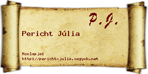 Pericht Júlia névjegykártya